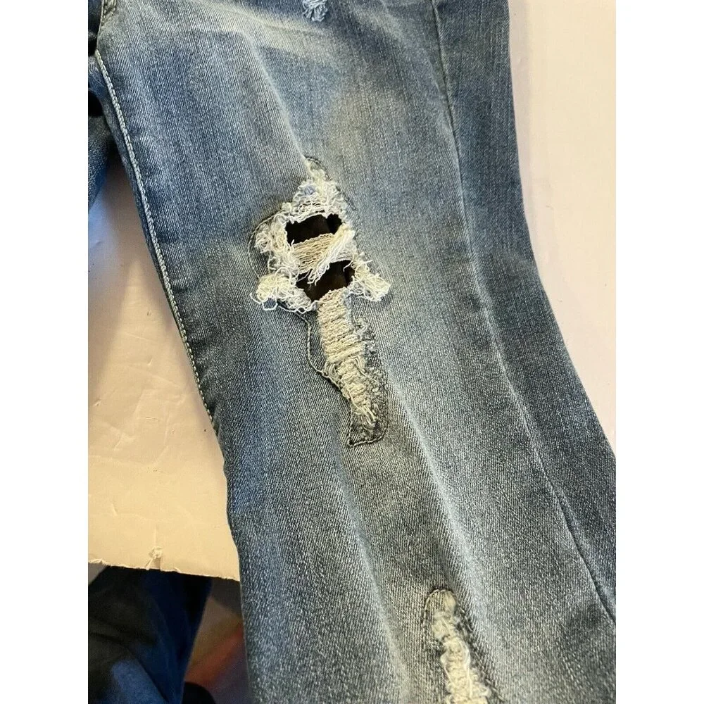Judy Blue Jeans Womens 1/25 25x28.5 Blue Skinny Distressed Denim JB82109MD - Picture 7 of 16